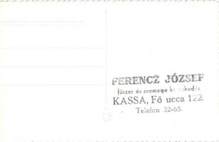 Kassa, Kosice; Ferenc József fűszer és csemege kereskedése. Fő utca 122. / shop, photo