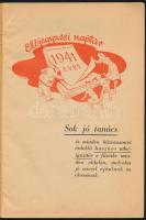 1941 Háztartási előjegyzési naptár. Grafikus címlappal. 60p. Sok érdekes recept, sok illusztráció