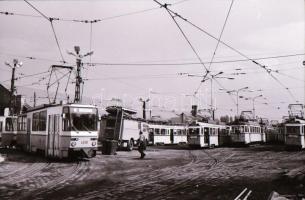 1984 Budapest, az 1-es villamos vonalán közlekedő próbajárat, 34 db szabadon felhasználható, vintage negatív, 24x36 mm