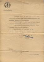 1941 gr. Széchényi Viktor főispán aláírása levélen
