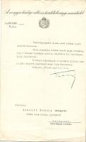 1938 Teleki Pál vallás- és közoktatásügyi miniszter, (miniszterelnők) aláírása kinevezési okmányon