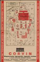 1935 Budapest, Nemzetközi Vásár nagyméretű reklámnyomtatvány és térkép 27x42 cm