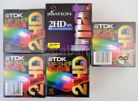5 doboz floppy lemez (TDK ill. Imation, 10 db-osak), 4 db csomagolatlan
