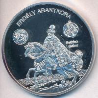 DN "Nemzetünk Nagyjai - "Erdély aranykora" - Bethlen Gábor / Isten áldd meg a magyart!" Ag emlékérem tanúsítvánnyal (10,37g/0.999/35mm) T:PP patina