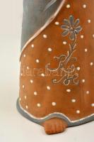 Kovács Margit (1902-1977): Esőleső. Festett mázas terrakotta, jelzett, hibátlan, m:37 cm