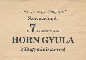 1990 Horn Gyula választási röplapja 2 db