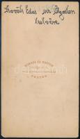 cca 1860 Kováts Edus feliratú, vizitkártya méretű fénykép, Borsos és Doctor pesti műterméből, 10,5x6...