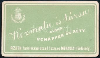cca 1869 Kozmata és társa pesti műtermében készült, vizitkártya méretű fénykép, 10,5x6 cm