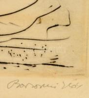 Borsos Miklós (1906-1990): Balatoni látkép. Rézkarc, papír, jelzett, keretben, keret: 46c55 cm. Nyom...