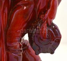 cca 1910 Zsolnay incselkedők, ökörvér mázas fehércserép, jelzett ( domború körpecséttel, "8285&...