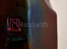 cca 1910 Zsolnay incselkedők, ökörvér mázas fehércserép, jelzett ( domború körpecséttel, "8285&...