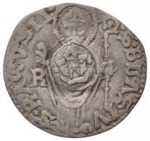 Raguzai Köztársaság ~1593-1613. Grosso Ag Blasius fej és Városkapu ellenjeggyel (0,68g) T:2 /  Republic of Ragusa ~1593-1613. Grosso Ag with Blasius head and City gate countermarks C:XF