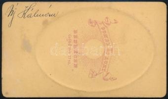 cca 1866 Új Kálmán feliratozott, dombornyomású, porcelánkép utánzatú, vizitkártya méretű fényképe, G...