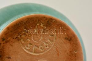 Kiss Roóz Ilona (1920-2010): Figurális  mécsestartó párban. Mázas festett kerámia, jelzett (Iparművé...