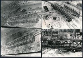 1963 Budapest, az Astoria aluljáró felszíni építése, 13 db vintage fotó, 9x13 cm