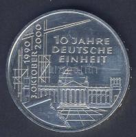 NSZK 2000. 10M Ag "10 éves a német egység" T:1/2