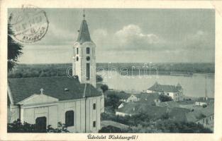 Kiskőszeg, Batina; látkép, templom / general view, church (fa)