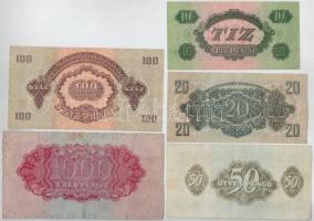 1944. 10P + 20P + 50P + 100P + 1000P "A Vöröshadsereg Parancsnoksága" T:I--IV ragasztás