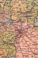 1897 Homolka: A Magyar Szent Korona Országainak közlekedési és közigazgatási térképe. Vászonra kasír...