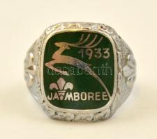 1933 Tűzzománc díszítésű ezüst színű cserkész gyűrű kiadva az 1933-as Gödöllői Jamboree alkalmából. ...