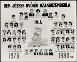 cca 1980 Budapest, 3 db tablófotó fővárosi középiskolákból, 24x30 cm