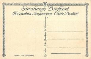 Odessa, Rue Gretcheskaia. Granbergs Brefkort / Greek street view with trams