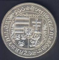1999. "500 éves az első magyar tallér" Ag emlékérem piefort (vastag) veret T:BU