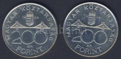 1994. 200Ft Ag (2x) "Deák" T:BU