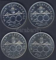 1992-94. 200Ft Ag "Deák" (2x) + "MNB" (2x) T:BU,exBU