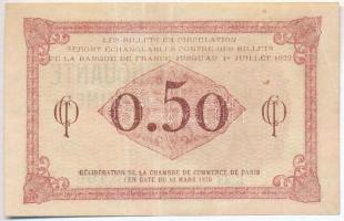 Franciaország / Párizsi Kereskedelmi Kamara 1920. 50c szükségpénz T:III France / Chambre de Commerce de Paris 1920. 50 Centimes necessity note C:F