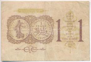 Franciaország / Párizsi Kereskedelmi Kamara 1920. 1Fr szükségpénz T:III,III- France / Chambre de Commerce de Paris 1920. 1 Franc necessity note C:F,VG