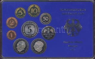 NSZK 1977. 1Pf-5M 9klf db, benne 2klf 2M, szettben T:PP