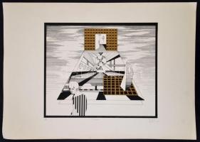 Olvashatatlan jelzéssel: Diaspora. Szitanyomat, papír, 35×40 cm