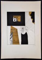 Olvashatatlan jelzéssel: Old friends, old ghosts. Szitanyomat, papír, 35×40 cm