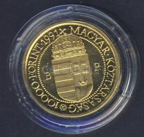 1991. 10.000Ft Au "II.János Pál pápa látogatása" 6,982g T:PP Díszdobozban, tanúsítvánnyal!