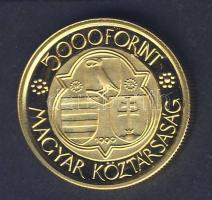 1990. 5000Ft Au "Mátyás király" 6,982g T:PP Díszdobozban!