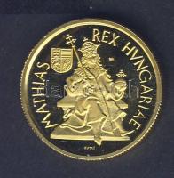 1990. 5000Ft Au "Mátyás király" 6,982g T:PP Díszdobozban!