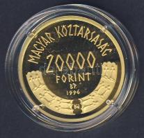 1996. 20.000Ft Au "Honfoglalás" 6,982g T:PP Díszdobozban, tanúsítvánnyal, csak 5000db!