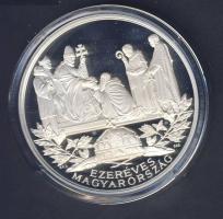 2000. "Szt. István-1000éves Magyarország" Ag emlékérem 31,1g T:PP Díszdobozban, tanúsítván...
