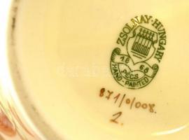 Zsolnay virág mintás váza, kézzel festett, jelzett, hibátlan, m:27 cm