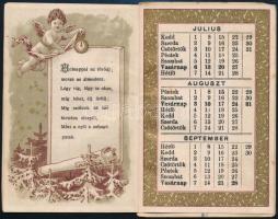 1890 Nagyon korai kártyanaptár, litografált képekkel, Th. Schneider műintézetéből, hiányzó borítóval...