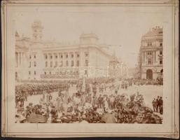 1896 Budapest, Millenniumi ünnepségek idejéből, 5 db nagyméretű fotó, kartonra kasírozva: ünnepélyes...
