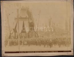 1896 Budapest, Millenniumi ünnepségek idejéből, 5 db nagyméretű fotó, kartonra kasírozva: ünnepélyes...