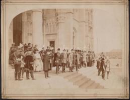 1896 Budapest, Millenniumi ünnepségek idejéből, 5 db nagyméretű fotó, kartonra kasírozva: ünnepélyes...