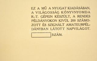 Rippl-Rónai József Emlékezései. Bp., 1911, Nyugat, 159 p.+11 t.(reprodukciók) + 2 hasonmás (4 lapon)...