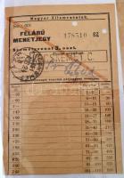 cca 1930-1980 Menetjegy gyűjtemény, közlekedési jegyek fotó albumban berakva, legalább 50 db