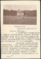 cca 1930 5 db turista házakat ábrázoló képeslap, négy darab híres turistavezetők által írva, aláírva...