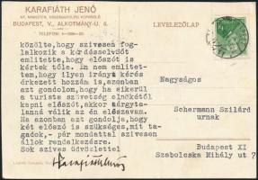 cca 1930 5 db turista házakat ábrázoló képeslap, négy darab híres turistavezetők által írva, aláírva...