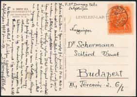 cca 1930 5 db turista házakat ábrázoló képeslap, négy darab híres turistavezetők által írva, aláírva...