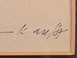 Kass János (1927-2010): Nimfák. Tus, papír. Jelzett. Üvegezett keretben, hozzá a művész által aláírt...